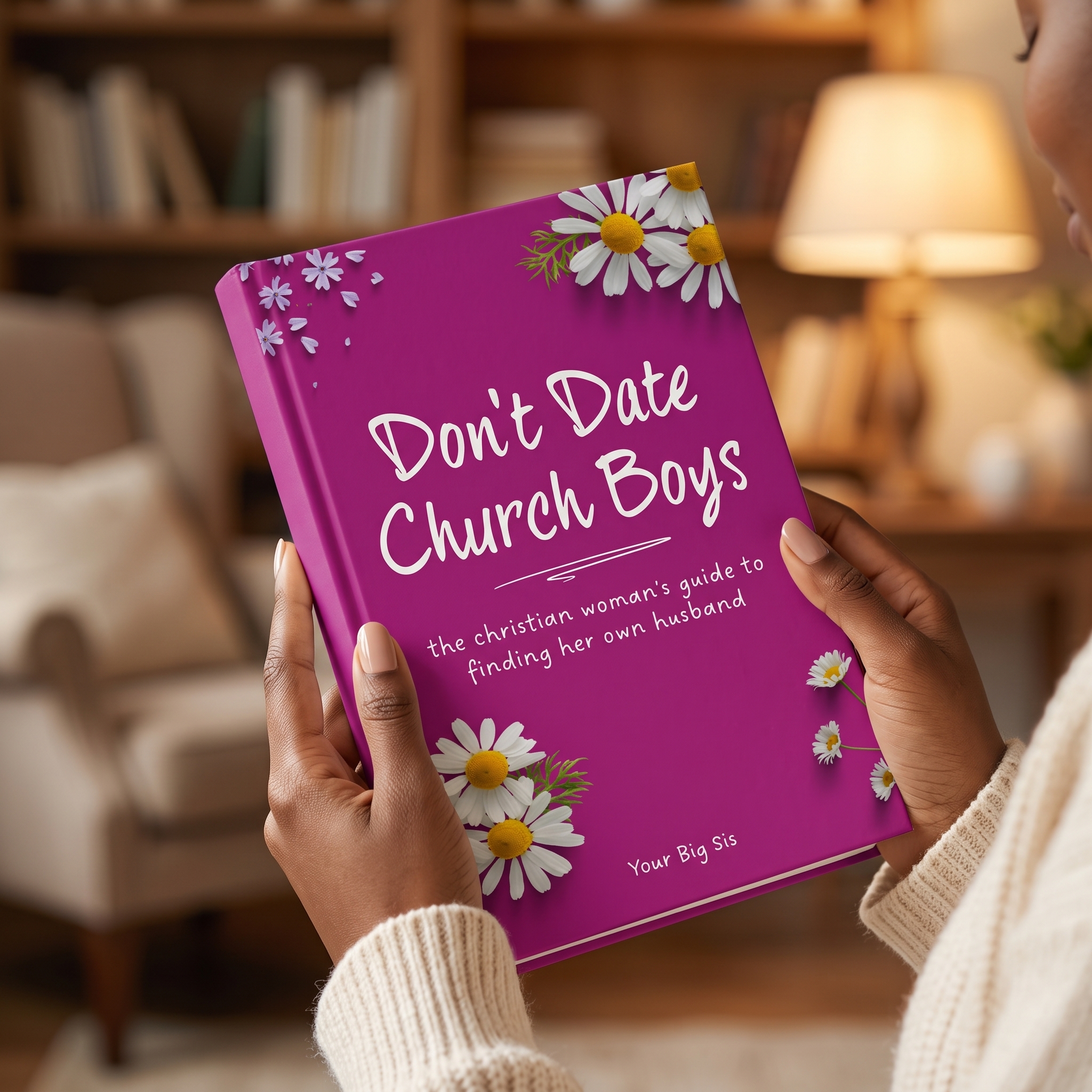 A woman holding Don't Date Church Boys